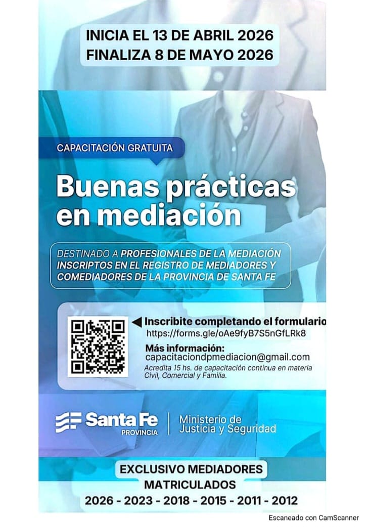 Capacitación gratuita: Buenas prácticas en mediación